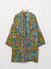 The Sai Quilted Indigo Kantha Coat