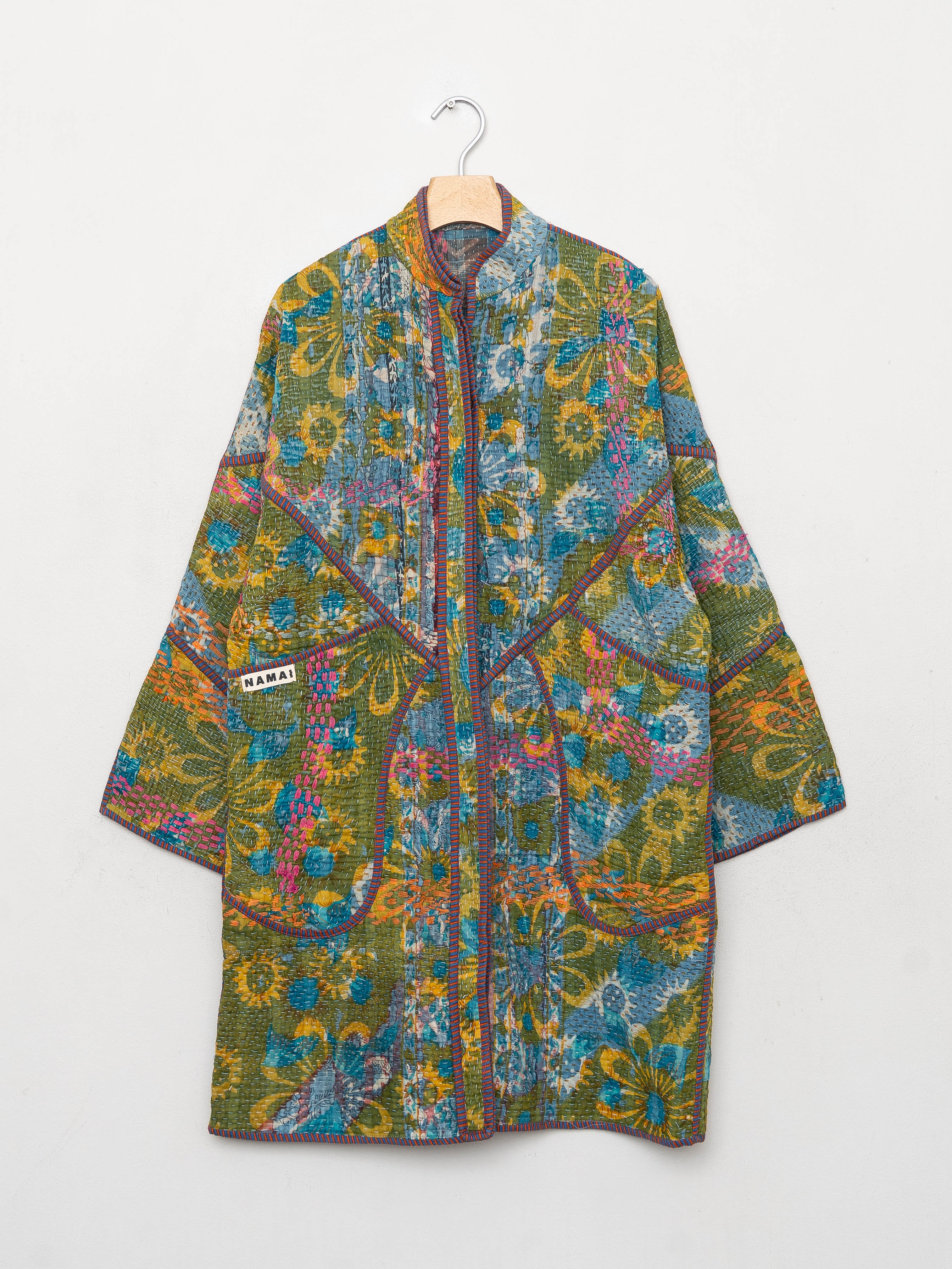 The Sai Quilted Indigo Kantha Coat