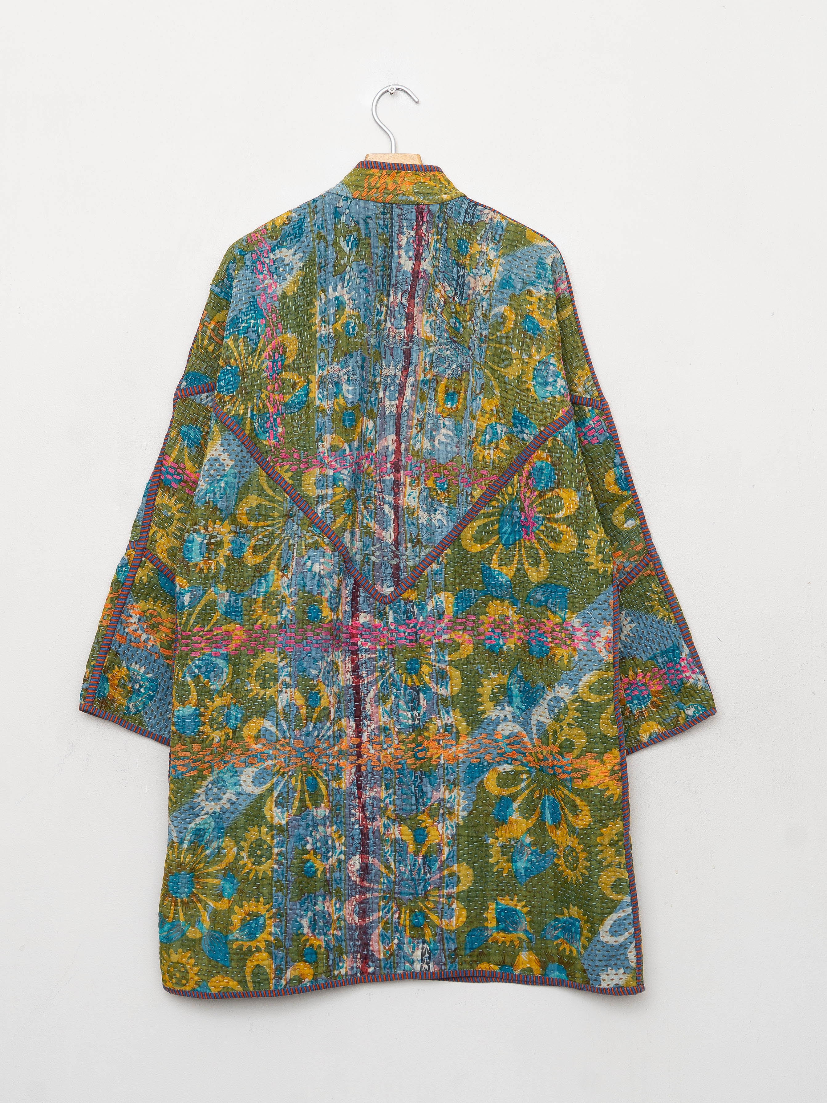 The Sai Quilted Indigo Kantha Coat