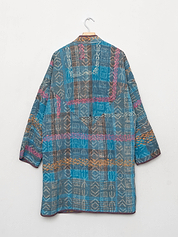 The Sai Quilted Indigo Kantha Coat