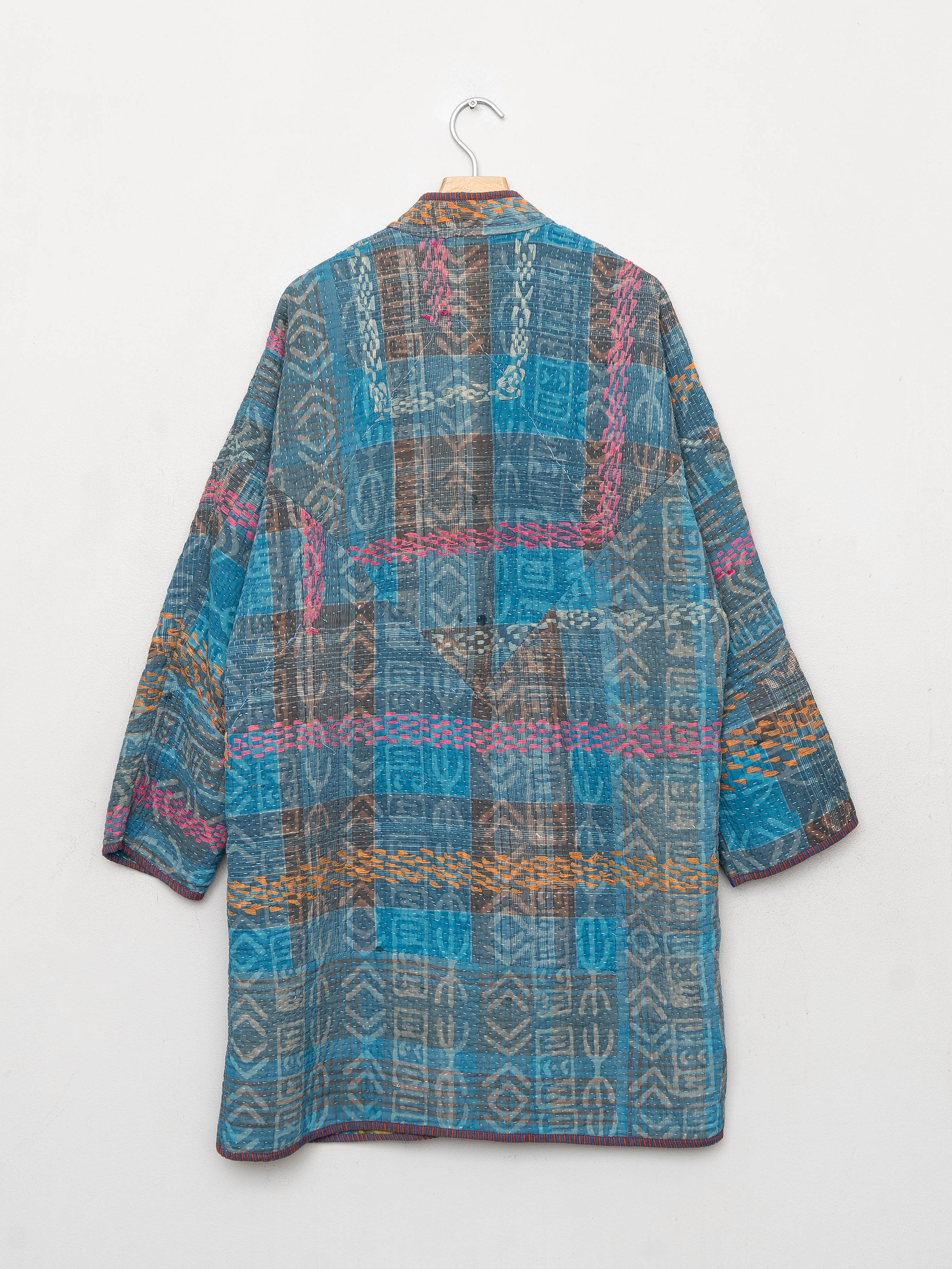 The Sai Quilted Indigo Kantha Coat