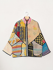 The Ladhiya Quilted Patchwork Kantha Jacket