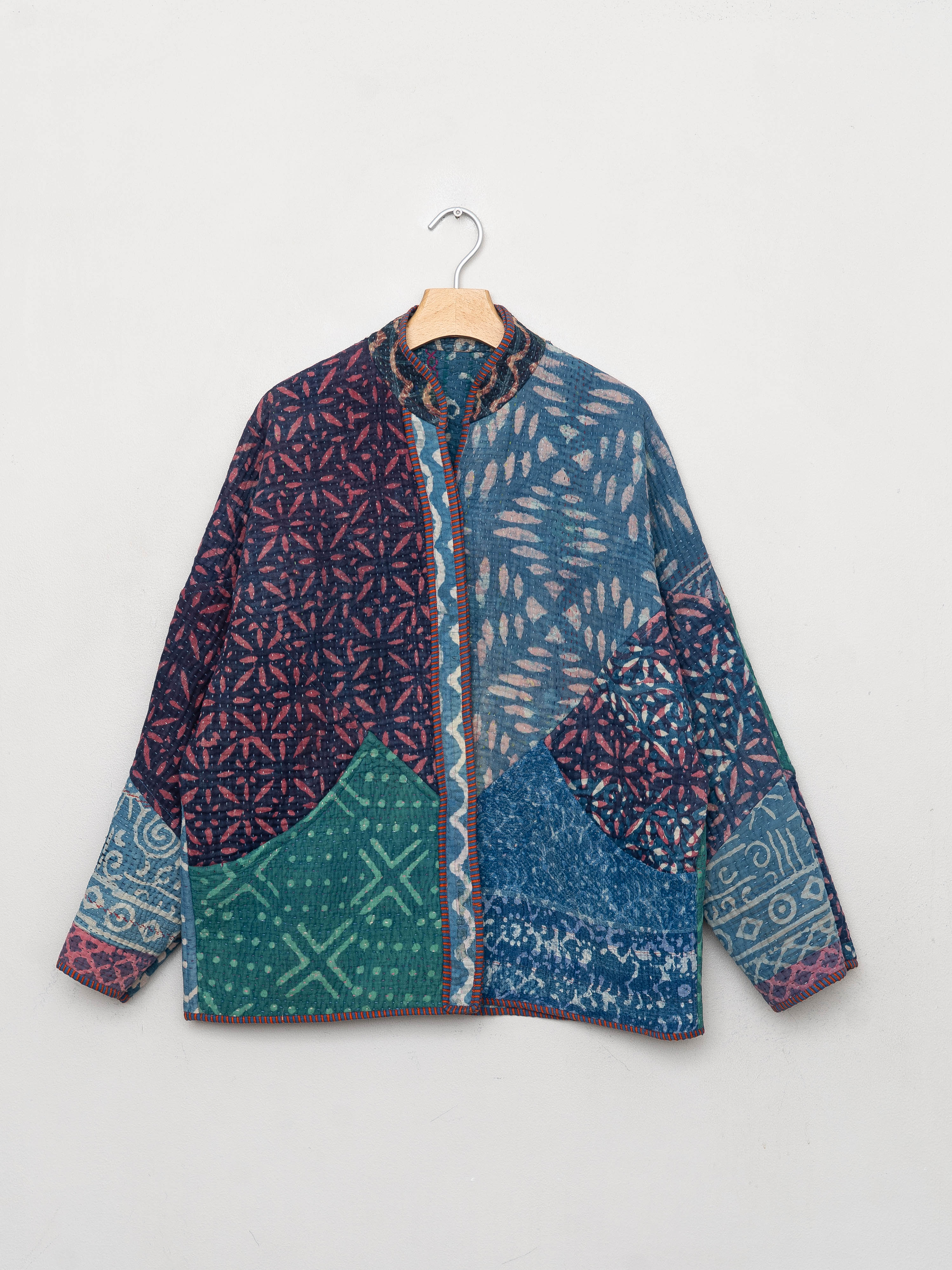 The Ladhiya Quilted Indigo Kantha Jacket