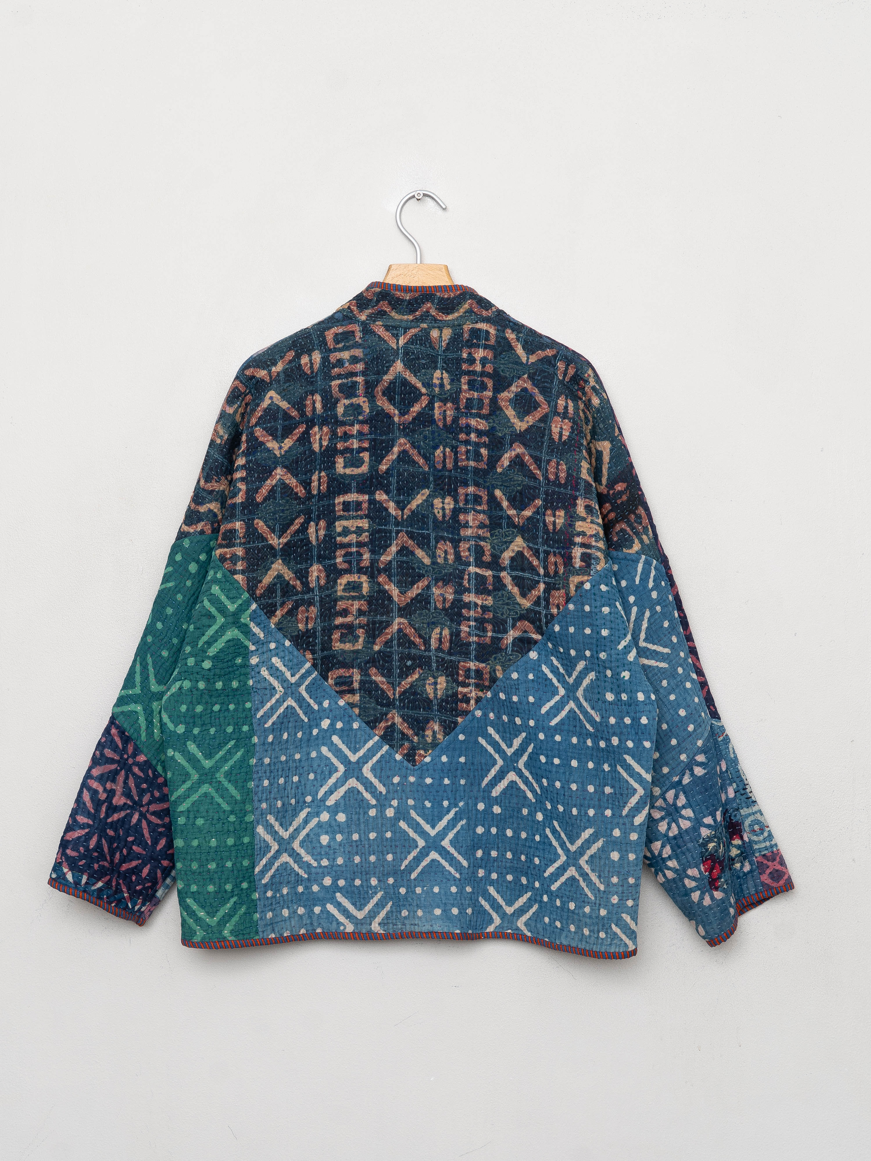The Ladhiya Quilted Indigo Kantha Jacket