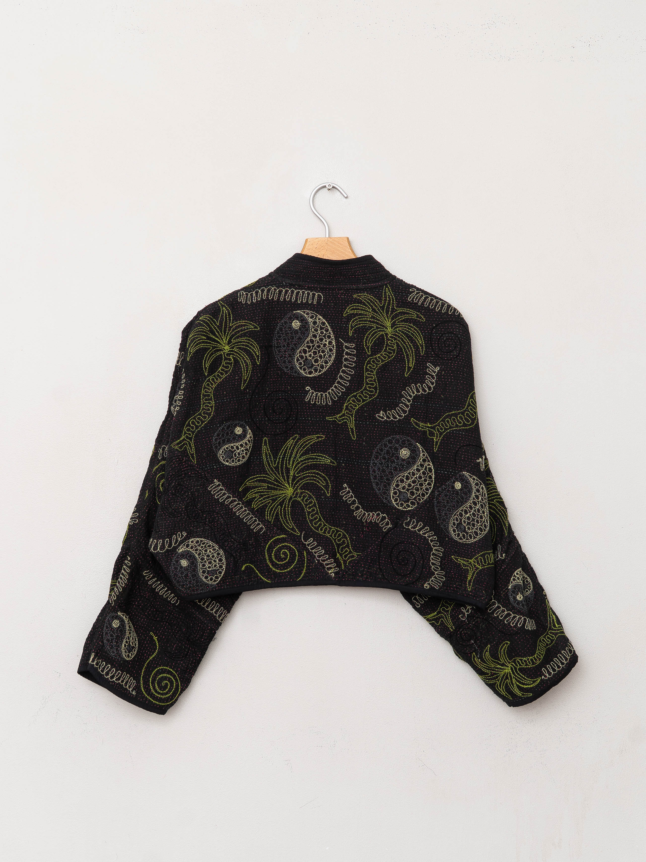 The Kaira Cropped Suzani Quilted Kantha Jacket
