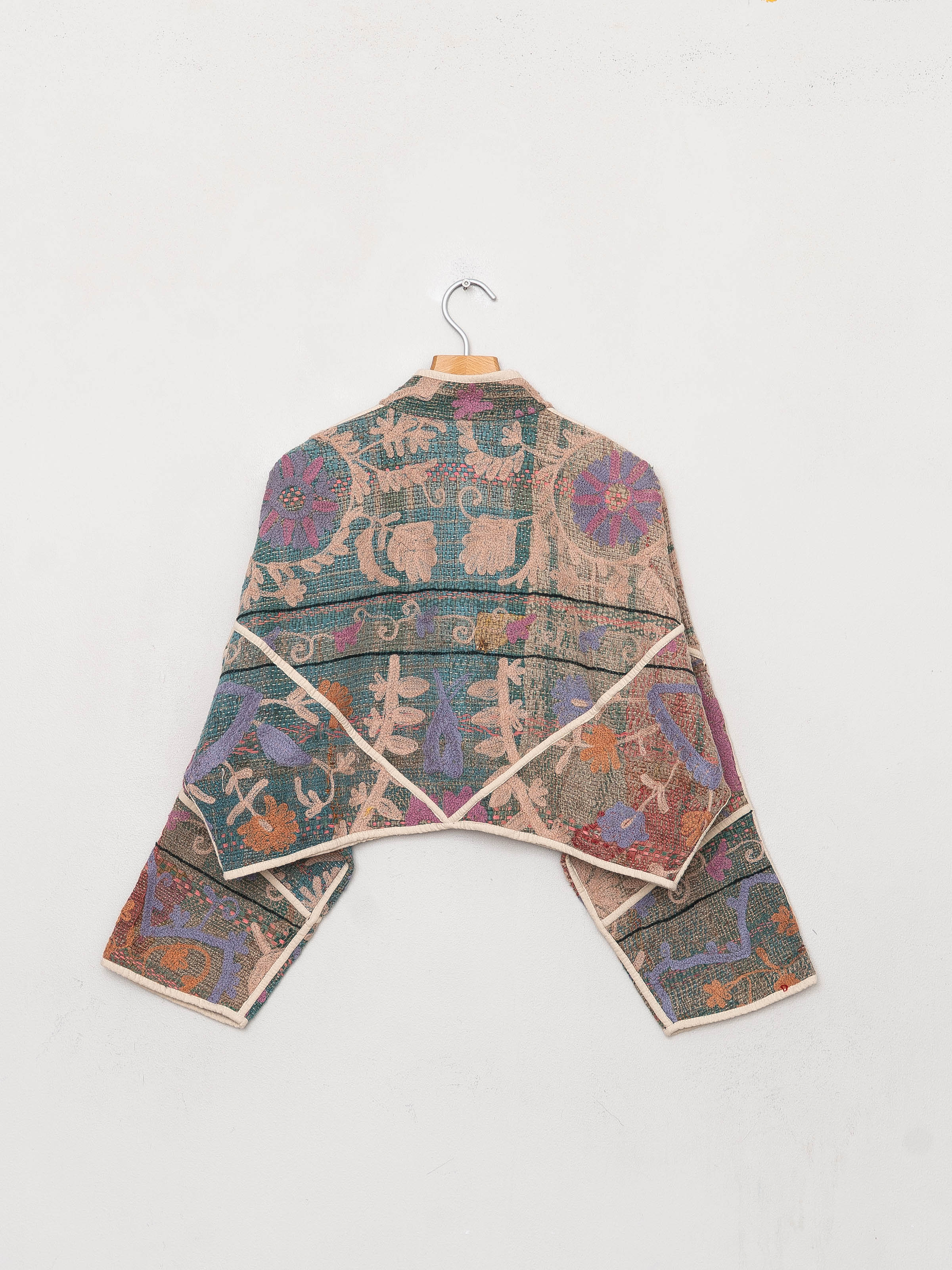 The Kaira Cropped Suzani Quilted Kantha Jacket