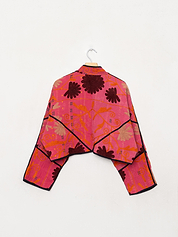 The Kaira Cropped Suzani Quilted Kantha Jacket