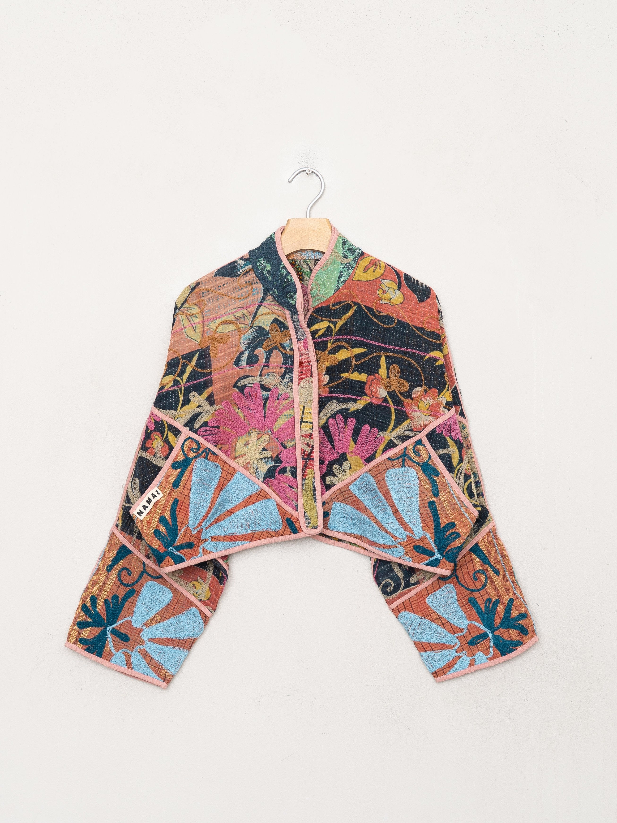 The Kaira Cropped Suzani Quilted Kantha Jacket