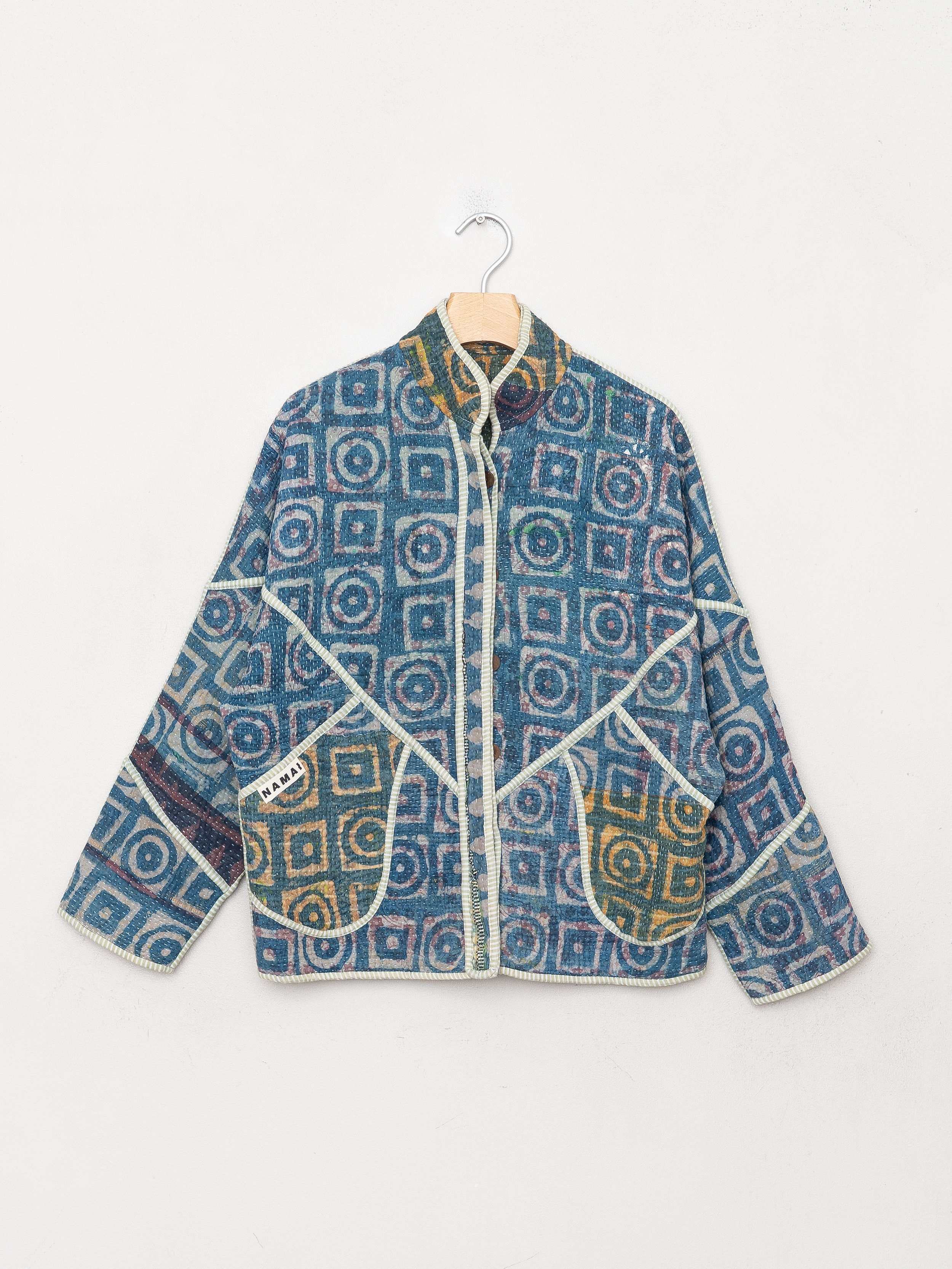 The Ladhiya Petite Quilted Indigo Kantha Jacket