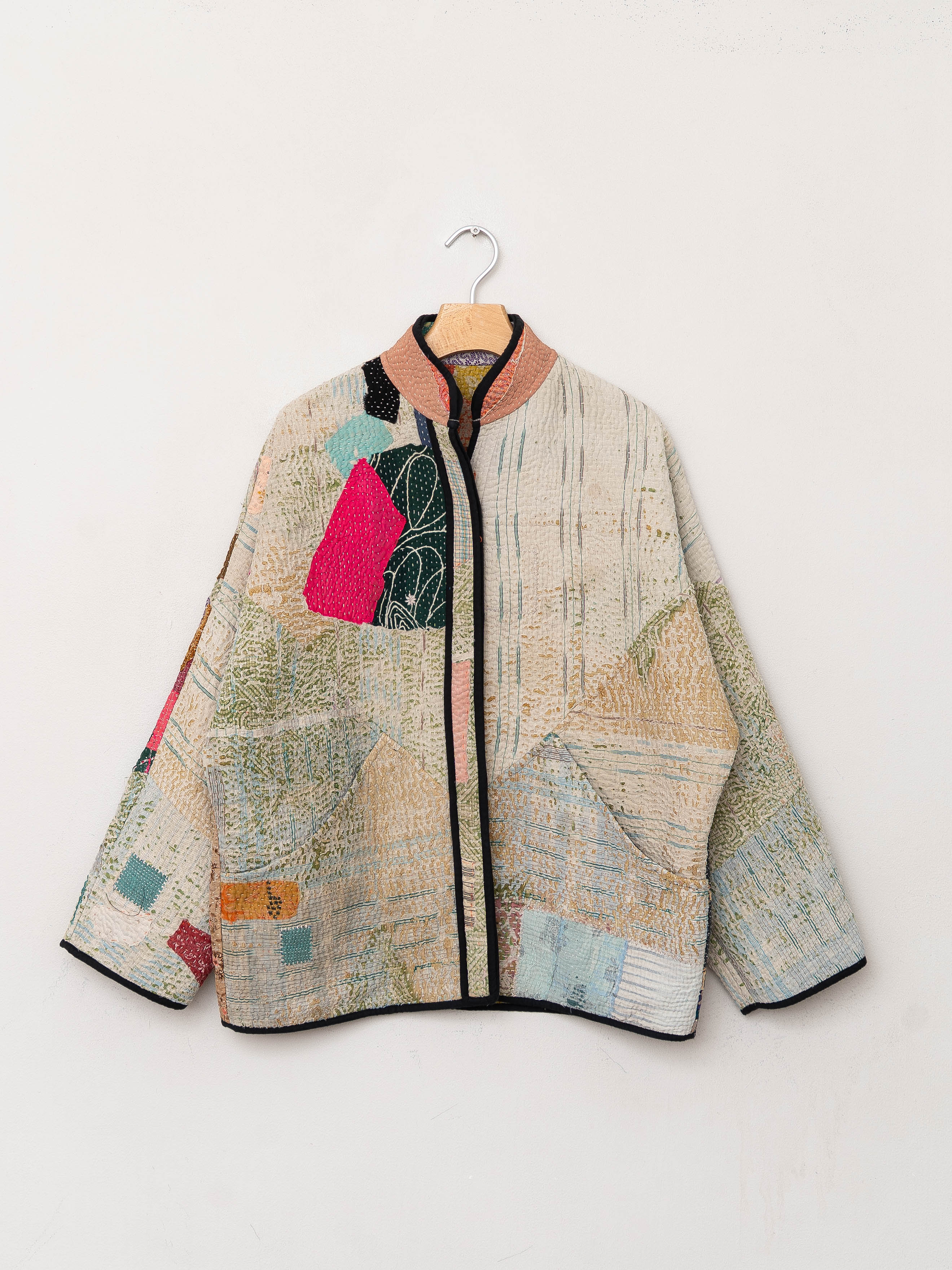 The Ladhiya Quilted Patchwork Kantha Jacket