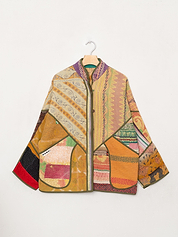 The Ladhiya Quilted Patchwork Kantha Jacket