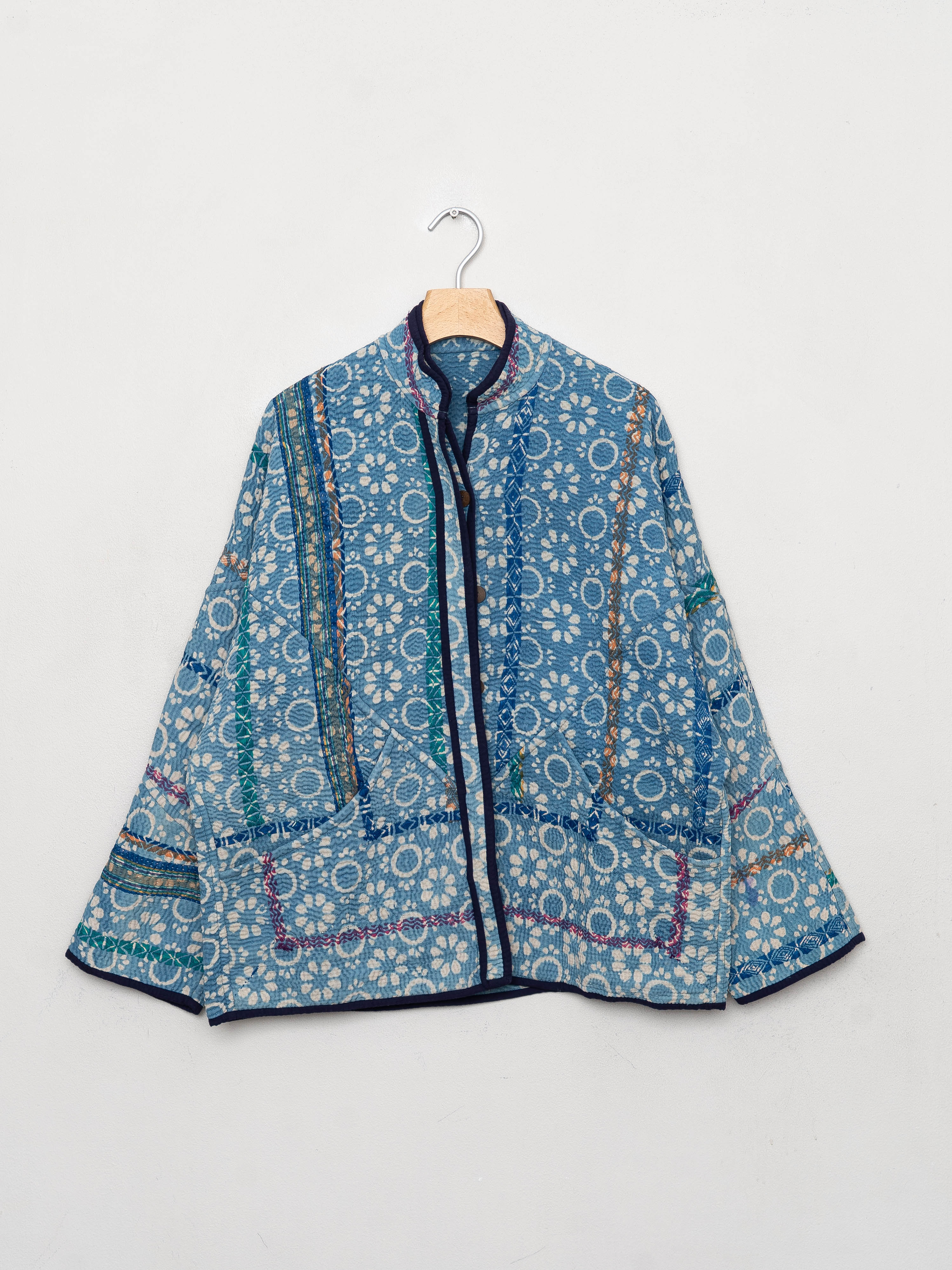 The Ladhiya Quilted Indigo Kantha Jacket