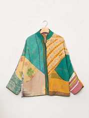 The Ladhiya Quilted Patchwork Kantha Jacket