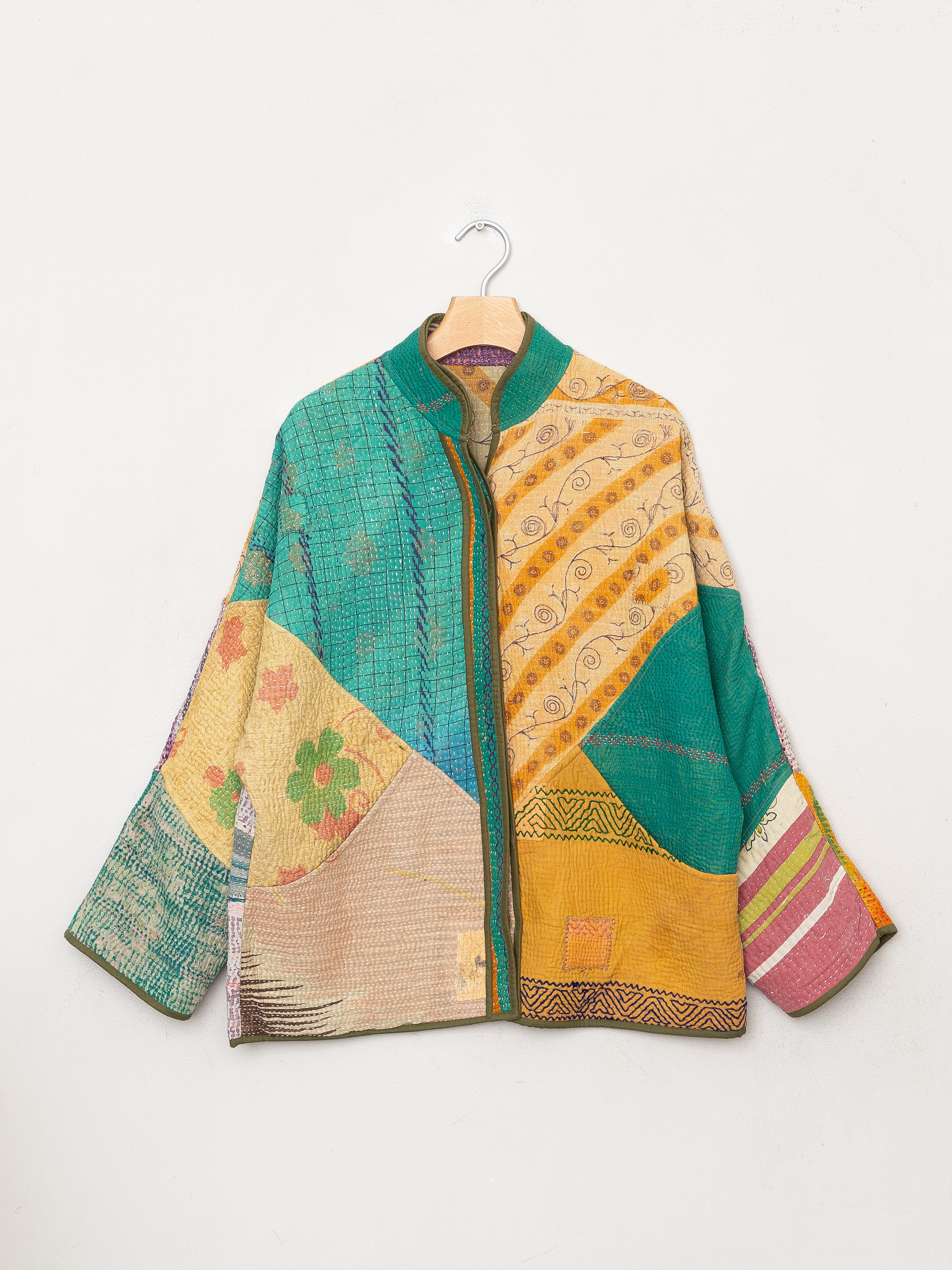 The Ladhiya Quilted Patchwork Kantha Jacket
