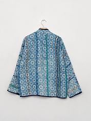 The Ladhiya Quilted Indigo Kantha Jacket