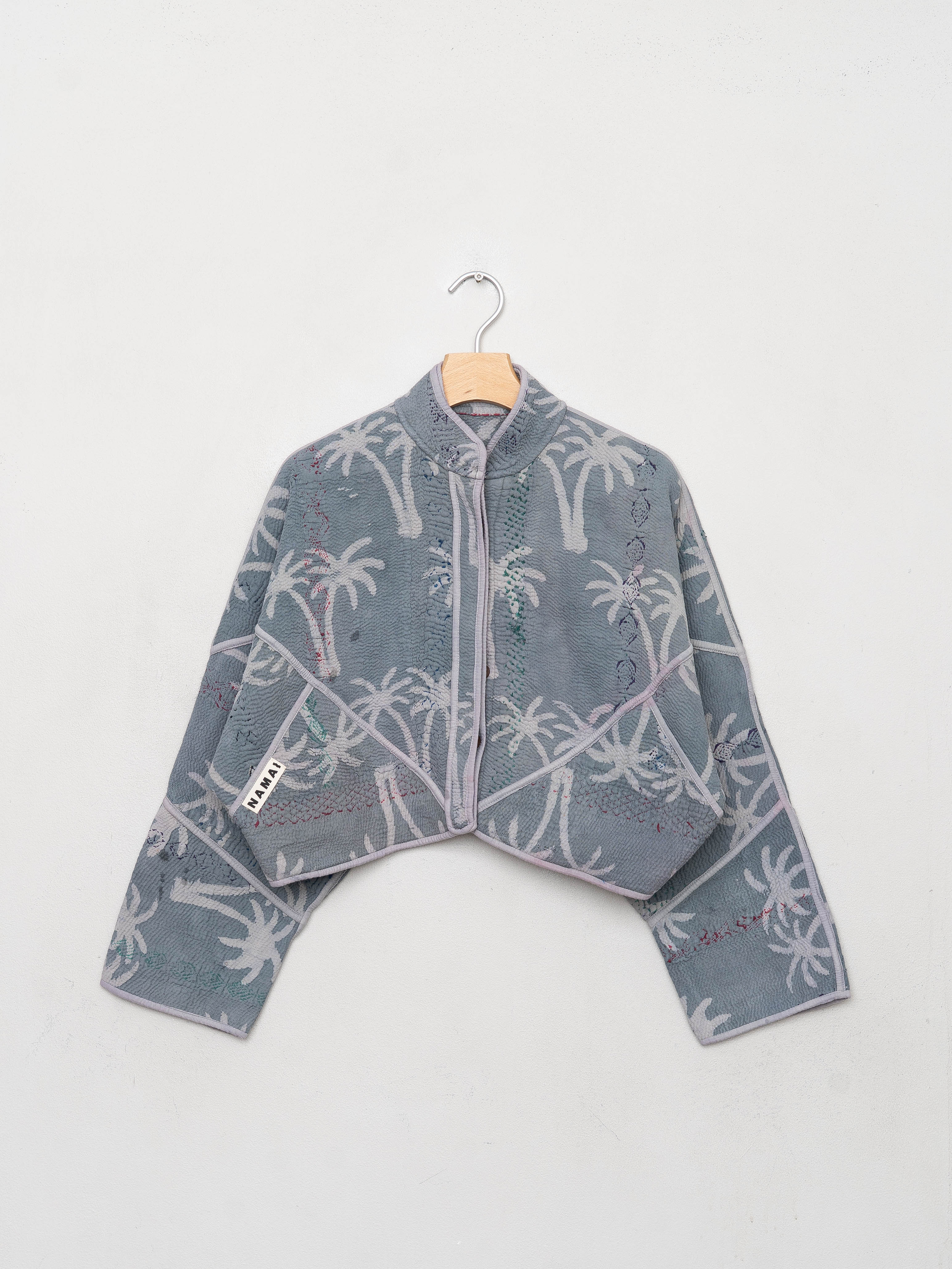 The Kaira Cropped Quilted Indigo Kantha Jacket Wholesale