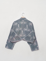 The Kaira Cropped Quilted Indigo Kantha Jacket Wholesale