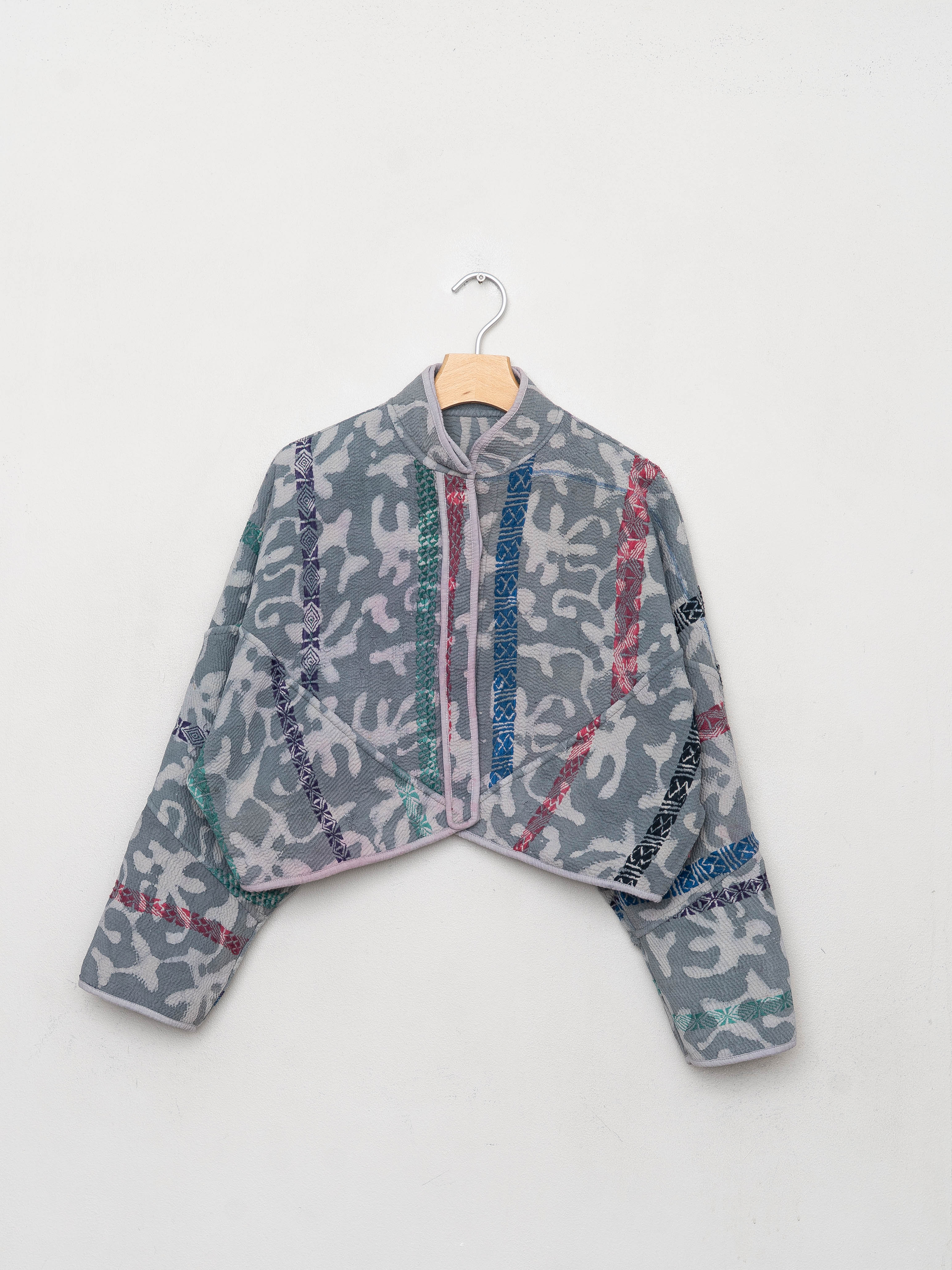 The Kaira Cropped Quilted Indigo Kantha Jacket Wholesale