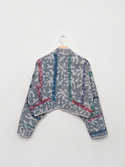 The Kaira Cropped Quilted Indigo Kantha Jacket Wholesale