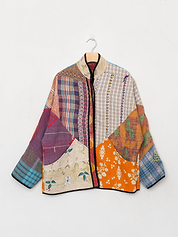 The Ladhiya Quilted Patchwork Kantha Jacket