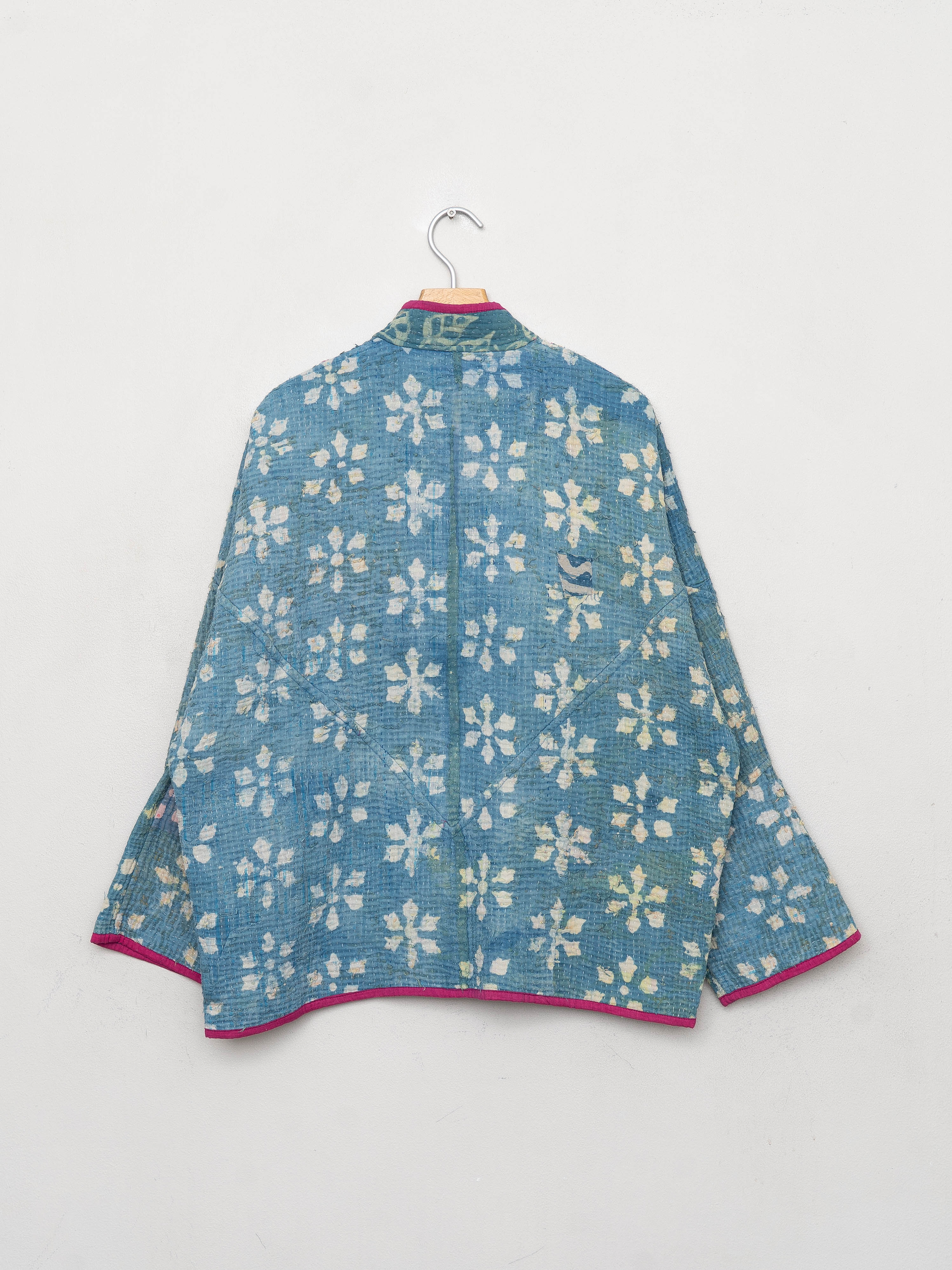 The Ladhiya Quilted Indigo Kantha Jacket
