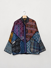 The Ladhiya Quilted Indigo Kantha Jacket