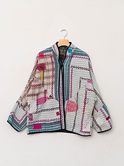 The Ladhiya Quilted Patchwork Kantha Jacket