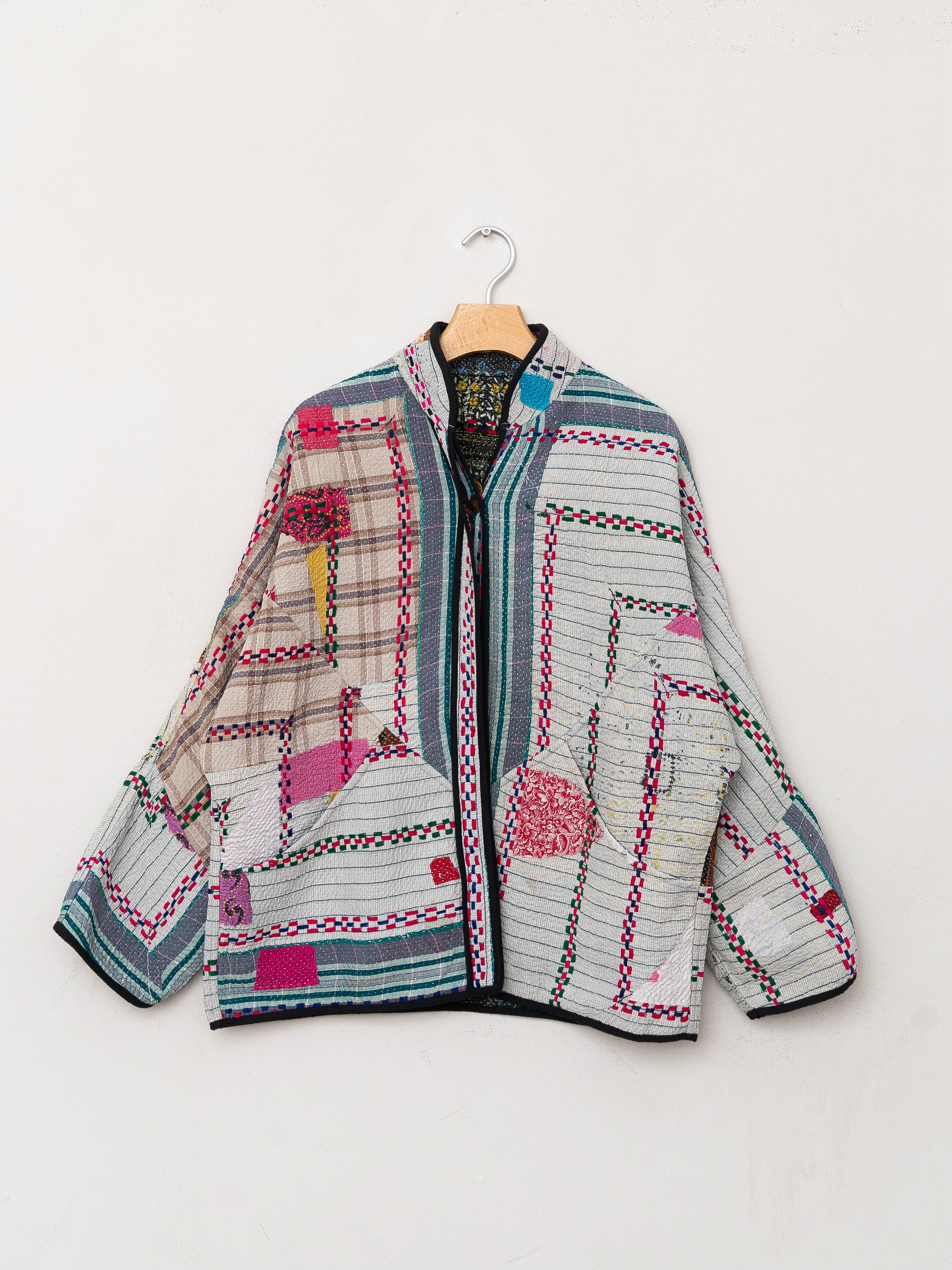The Ladhiya Quilted Patchwork Kantha Jacket