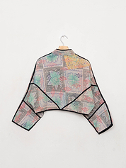 The Kaira Cropped Quilted Patchwork Kantha Jacket