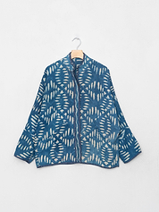 The Ladhiya Quilted Indigo Kantha Jacket