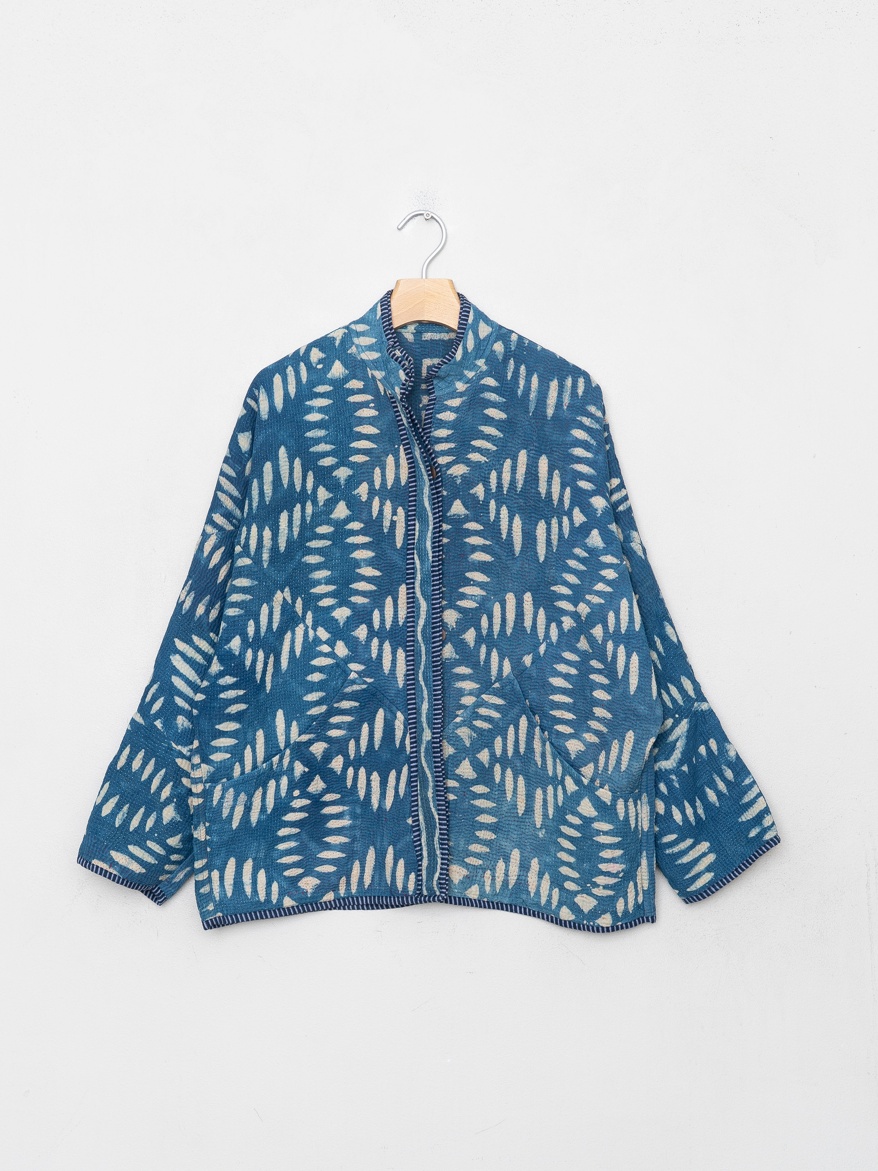 The Ladhiya Quilted Indigo Kantha Jacket