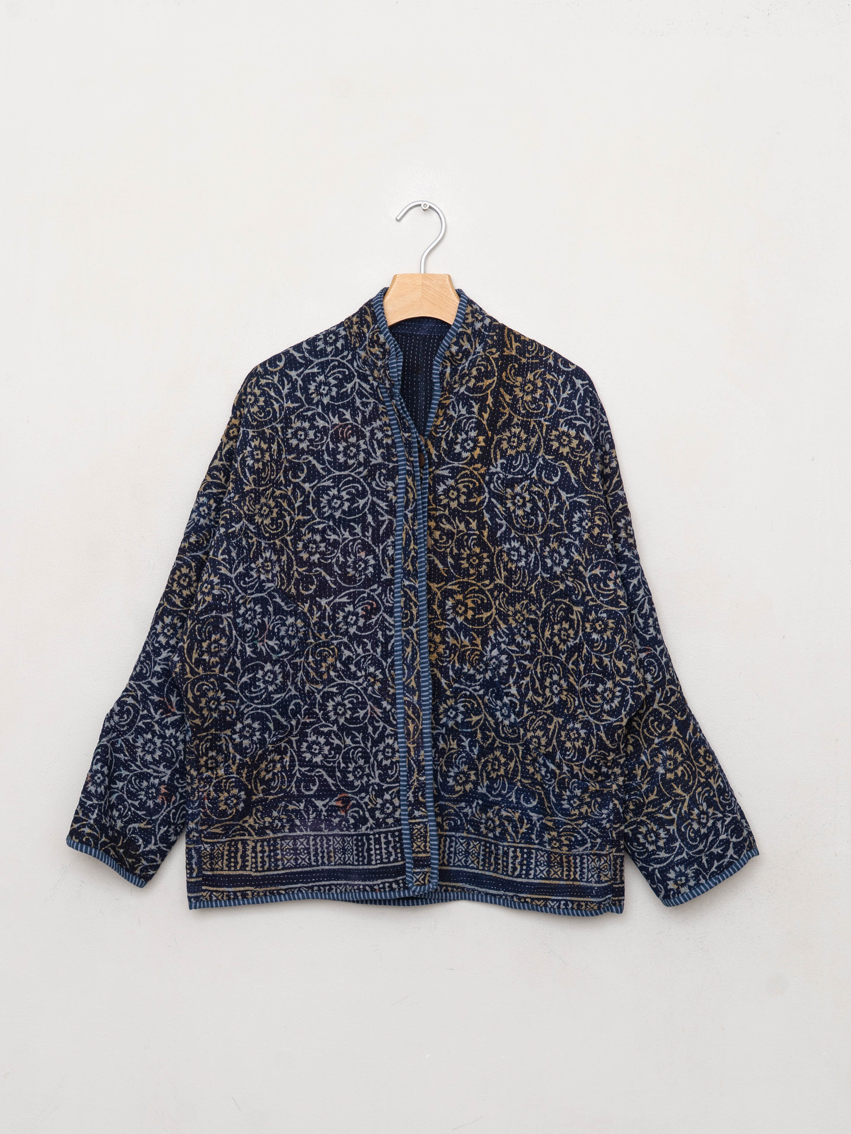 The Ladhiya Quilted Indigo Kantha Jacket