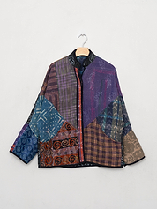 The Ladhiya Quilted Indigo Kantha Jacket