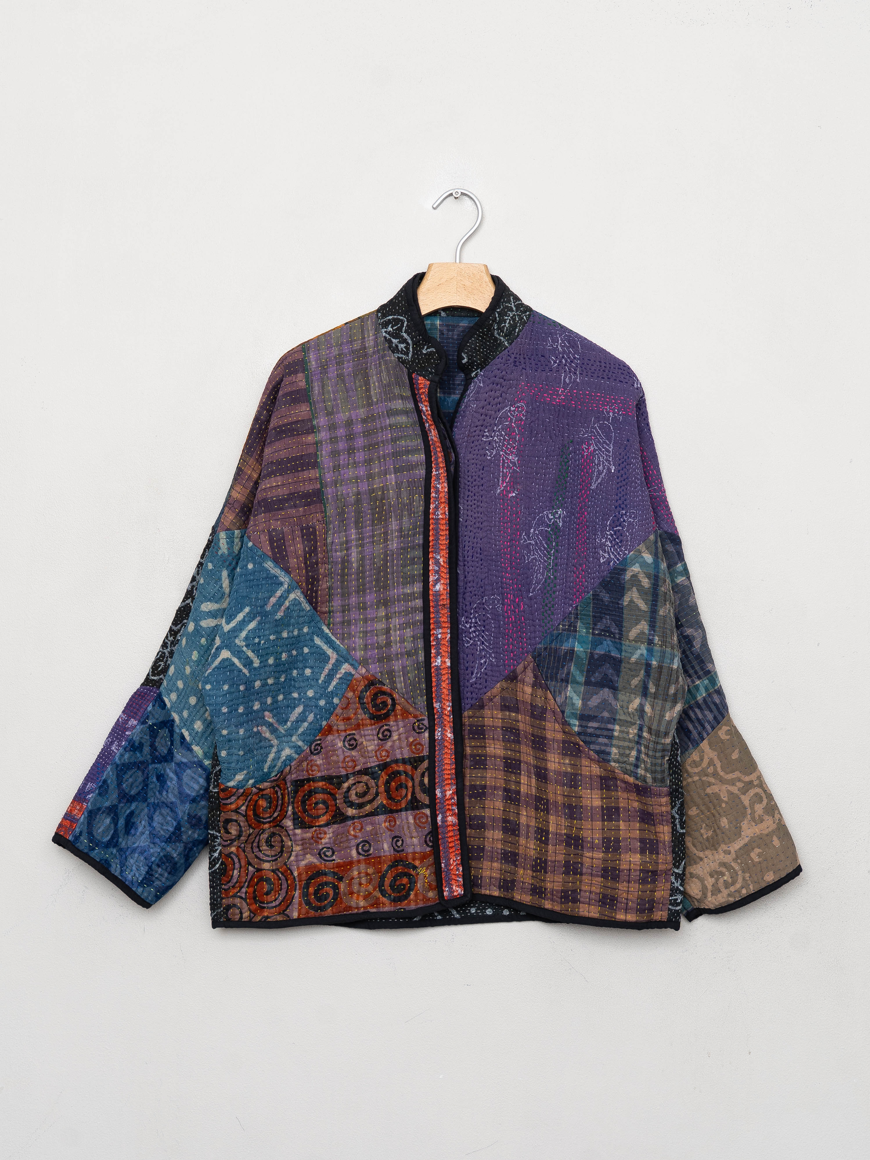 The Ladhiya Quilted Indigo Kantha Jacket