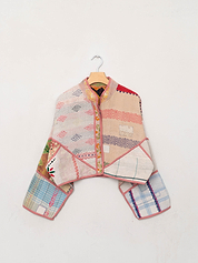 The Kaira Cropped Quilted Patchwork Kantha Jacket