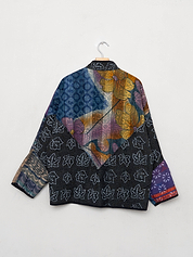 The Ladhiya Quilted Indigo Kantha Jacket