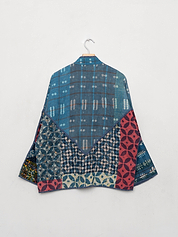 The Ladhiya Quilted Indigo Kantha Jacket