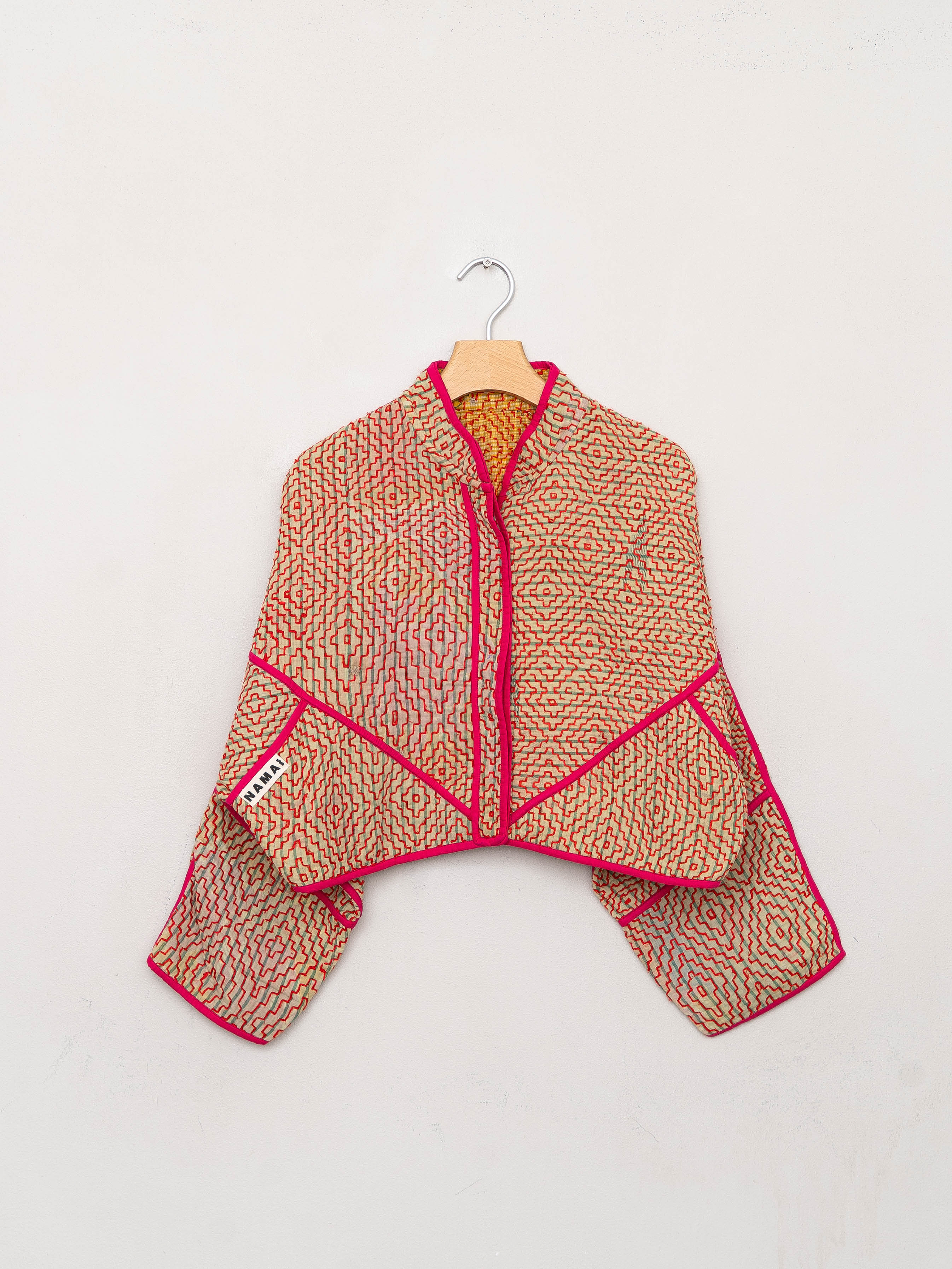 The Kaira Cropped Quilted Patchwork Kantha Jacket