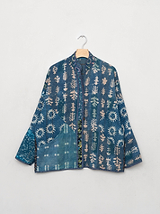 The Ladhiya Quilted Indigo Kantha Jacket