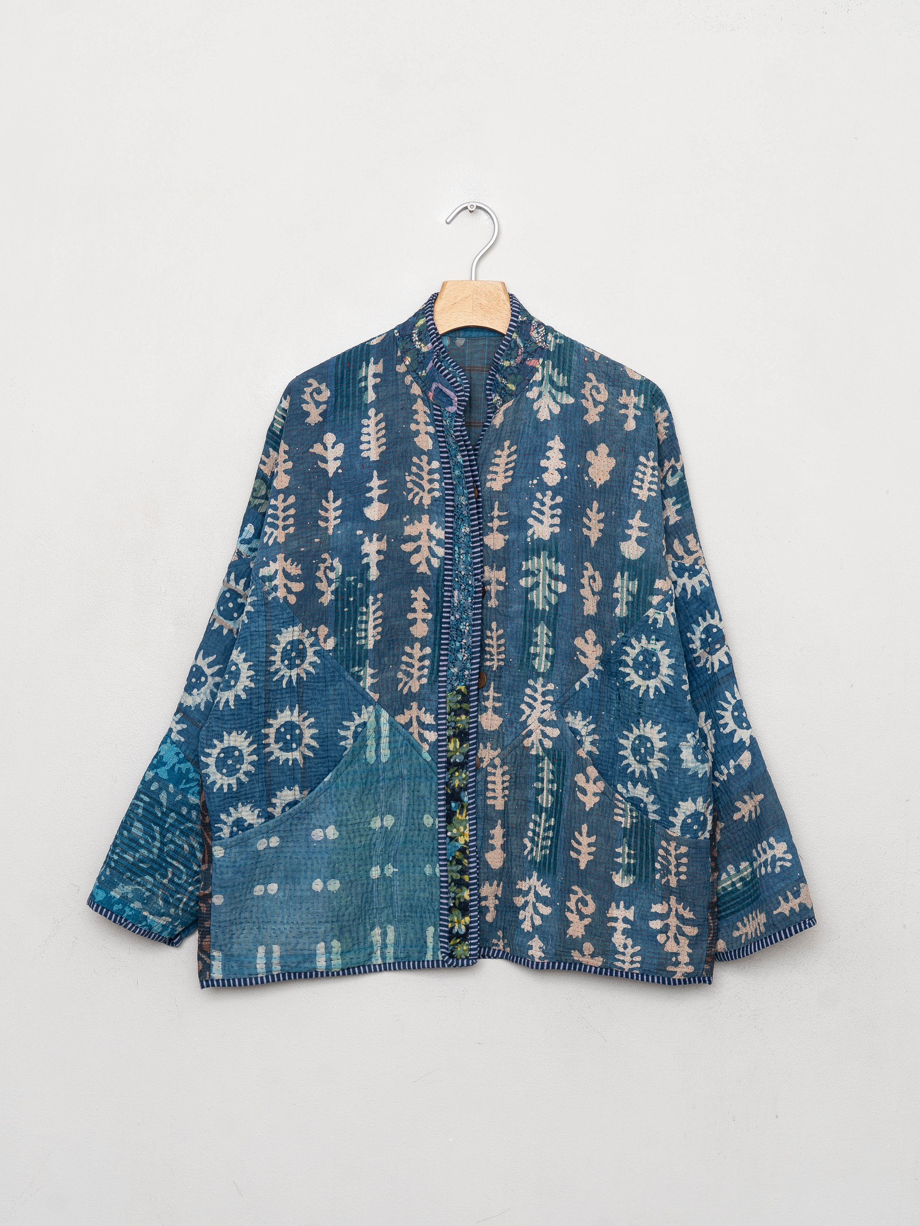 The Ladhiya Quilted Indigo Kantha Jacket