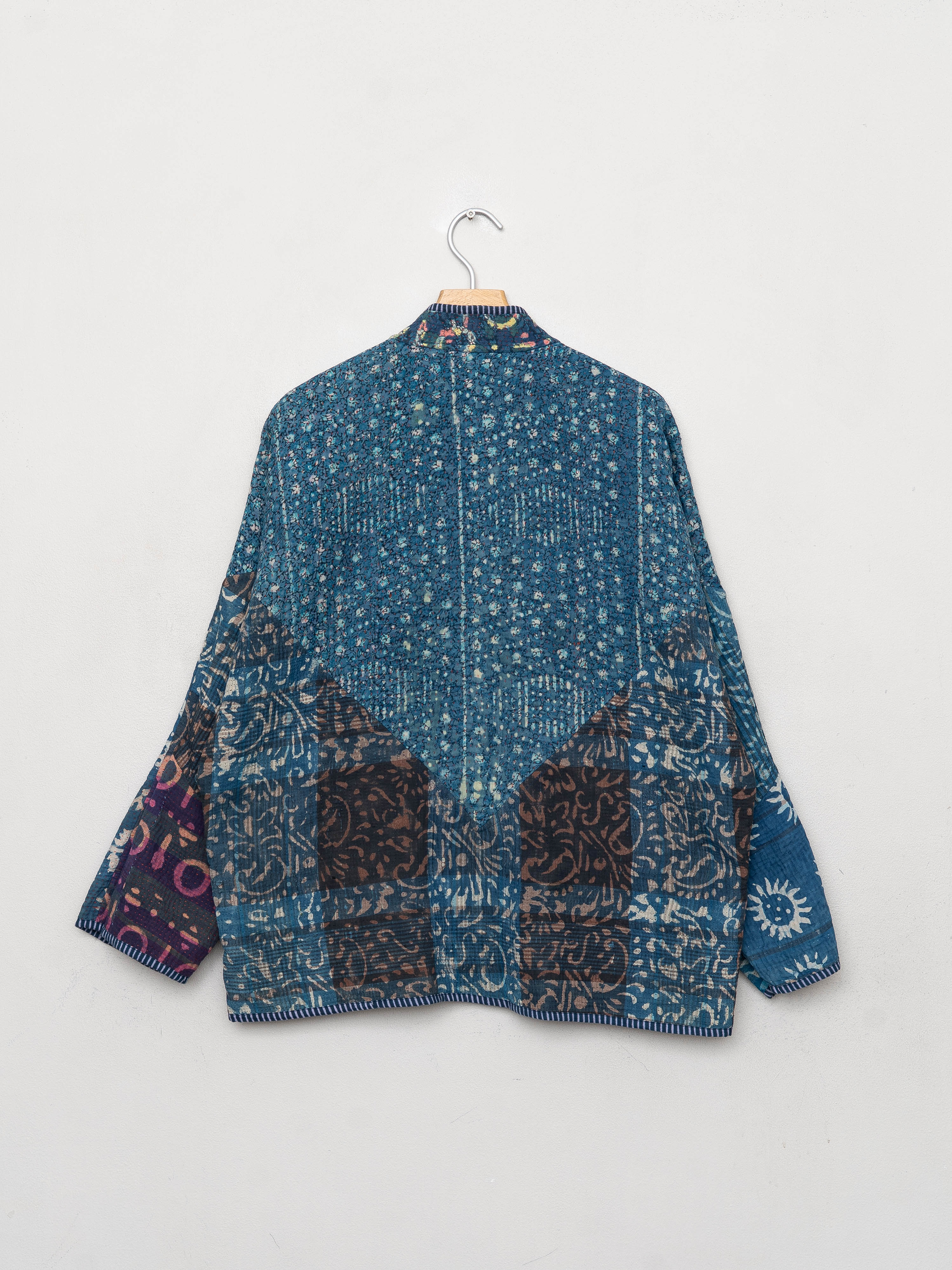The Ladhiya Quilted Indigo Kantha Jacket