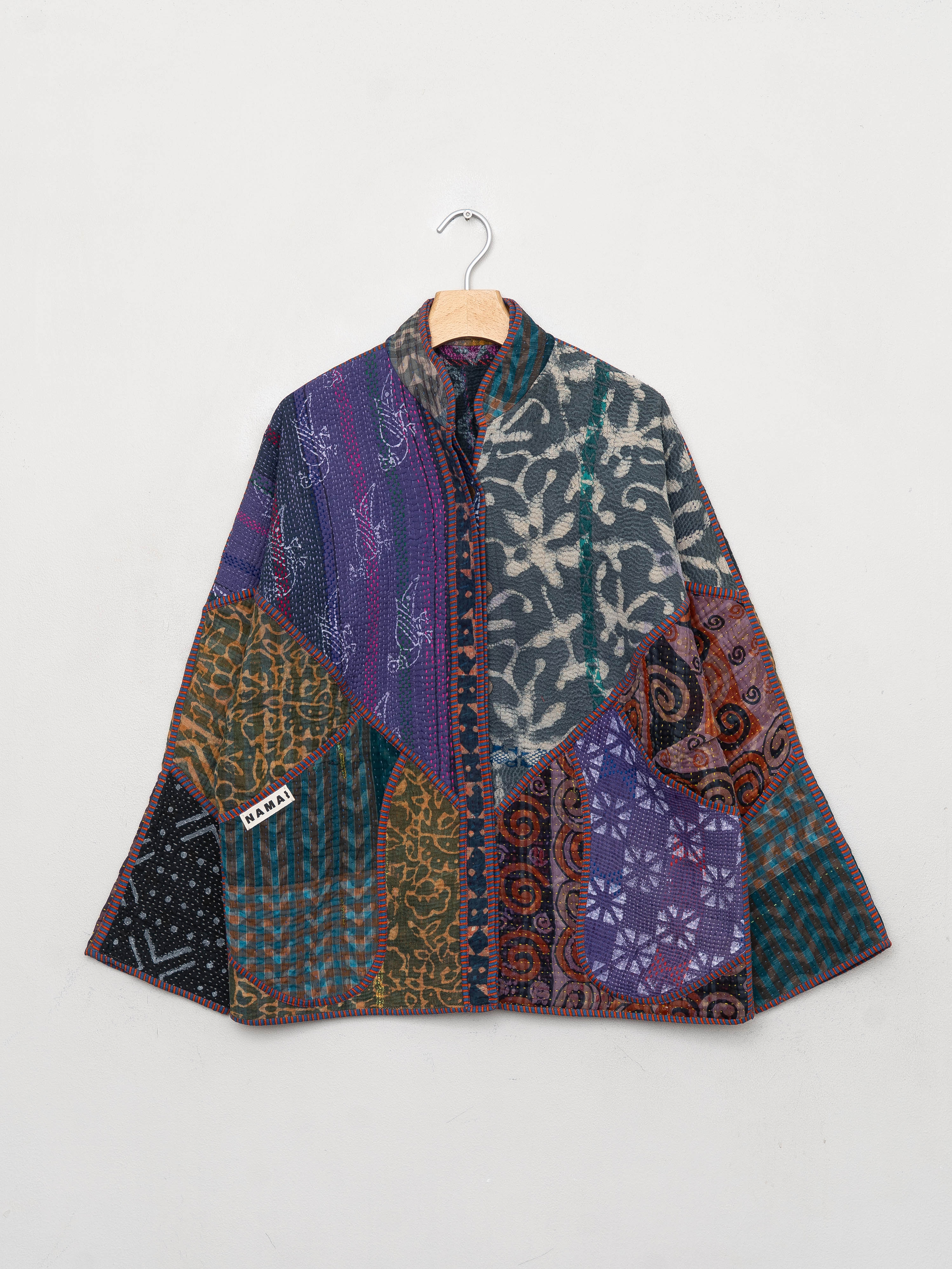 The Ladhiya Quilted Indigo Kantha Jacket