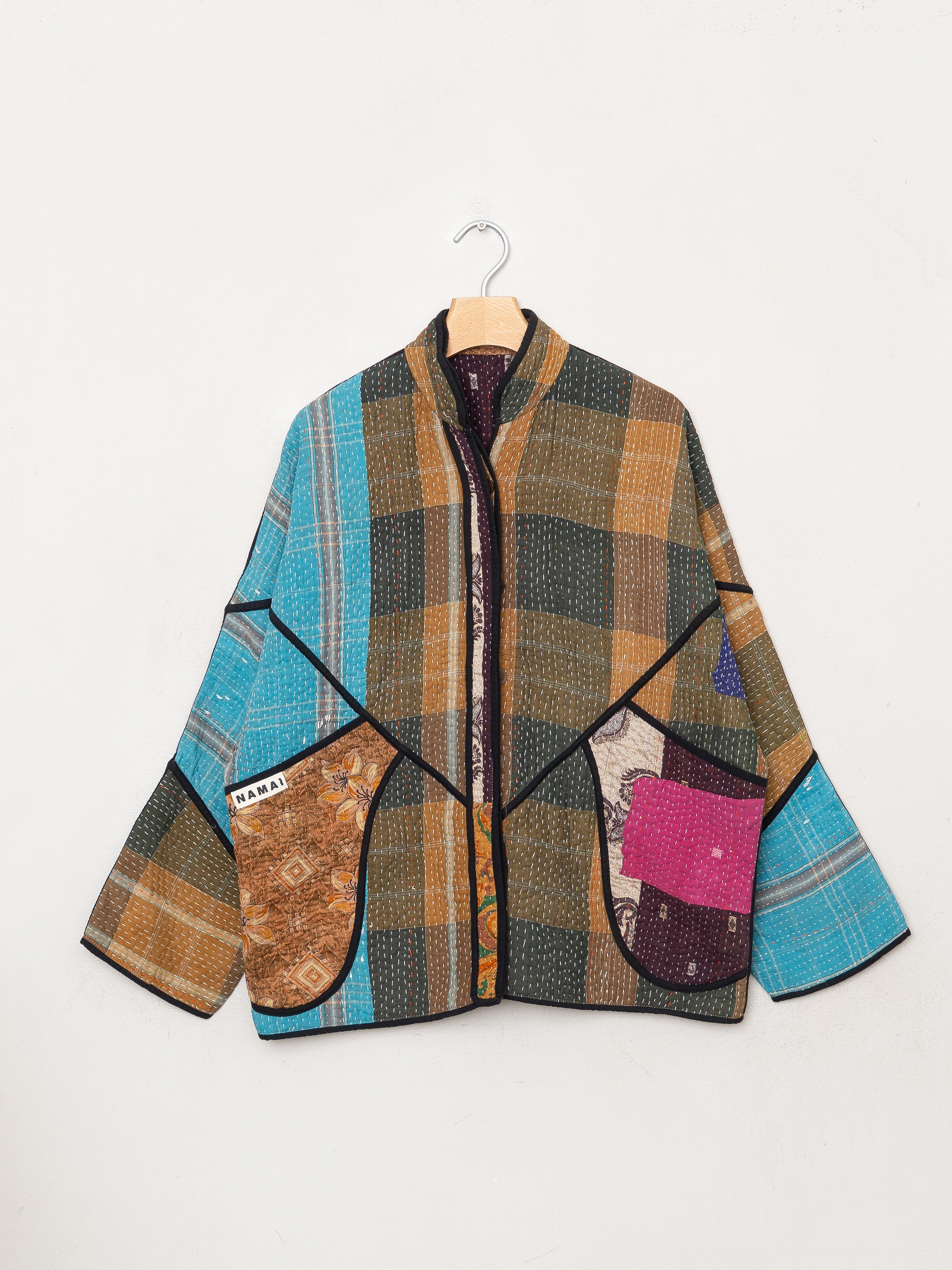 The Ladhiya Quilted Patchwork Kantha Jacket