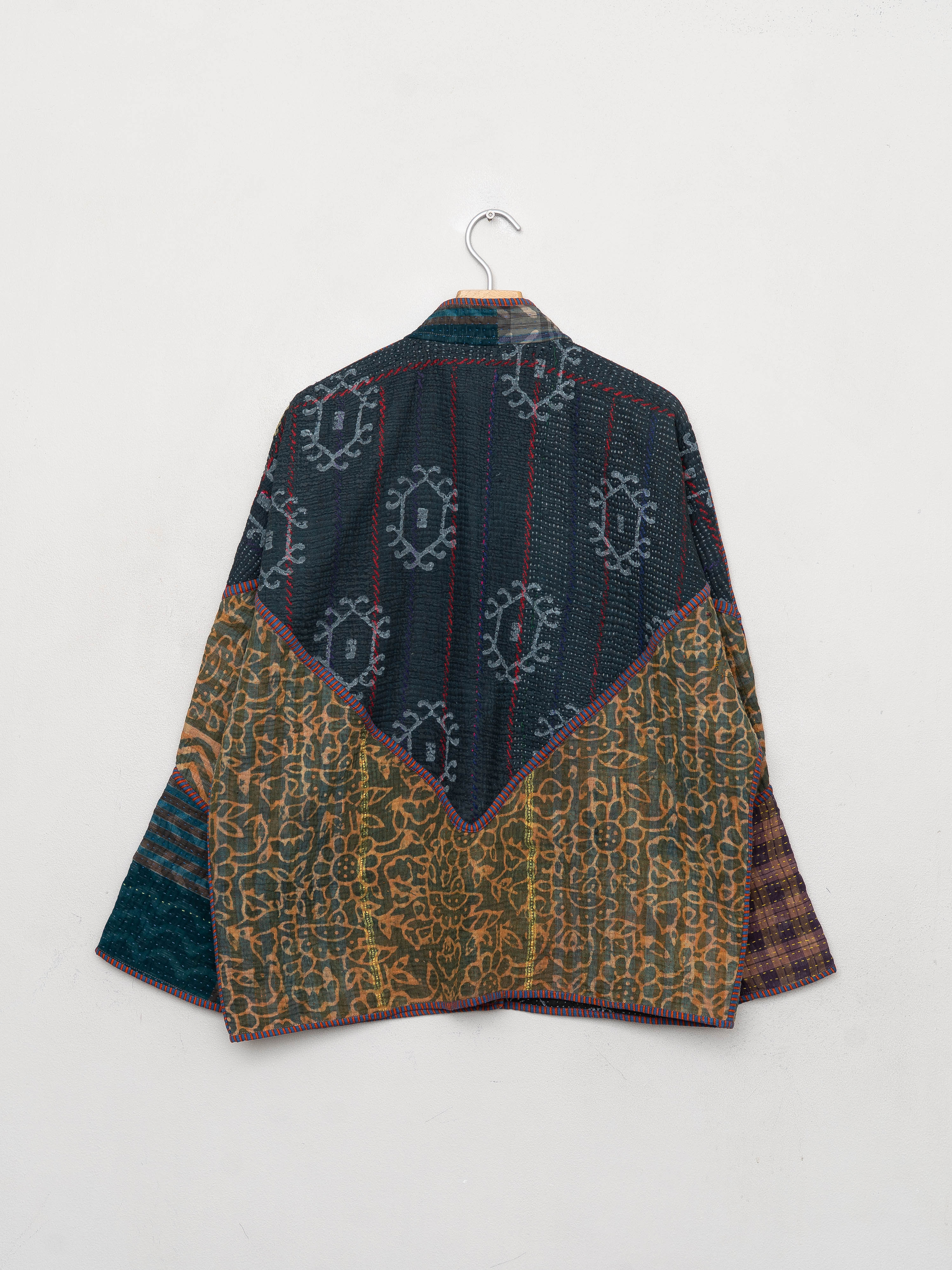 The Ladhiya Quilted Indigo Kantha Jacket