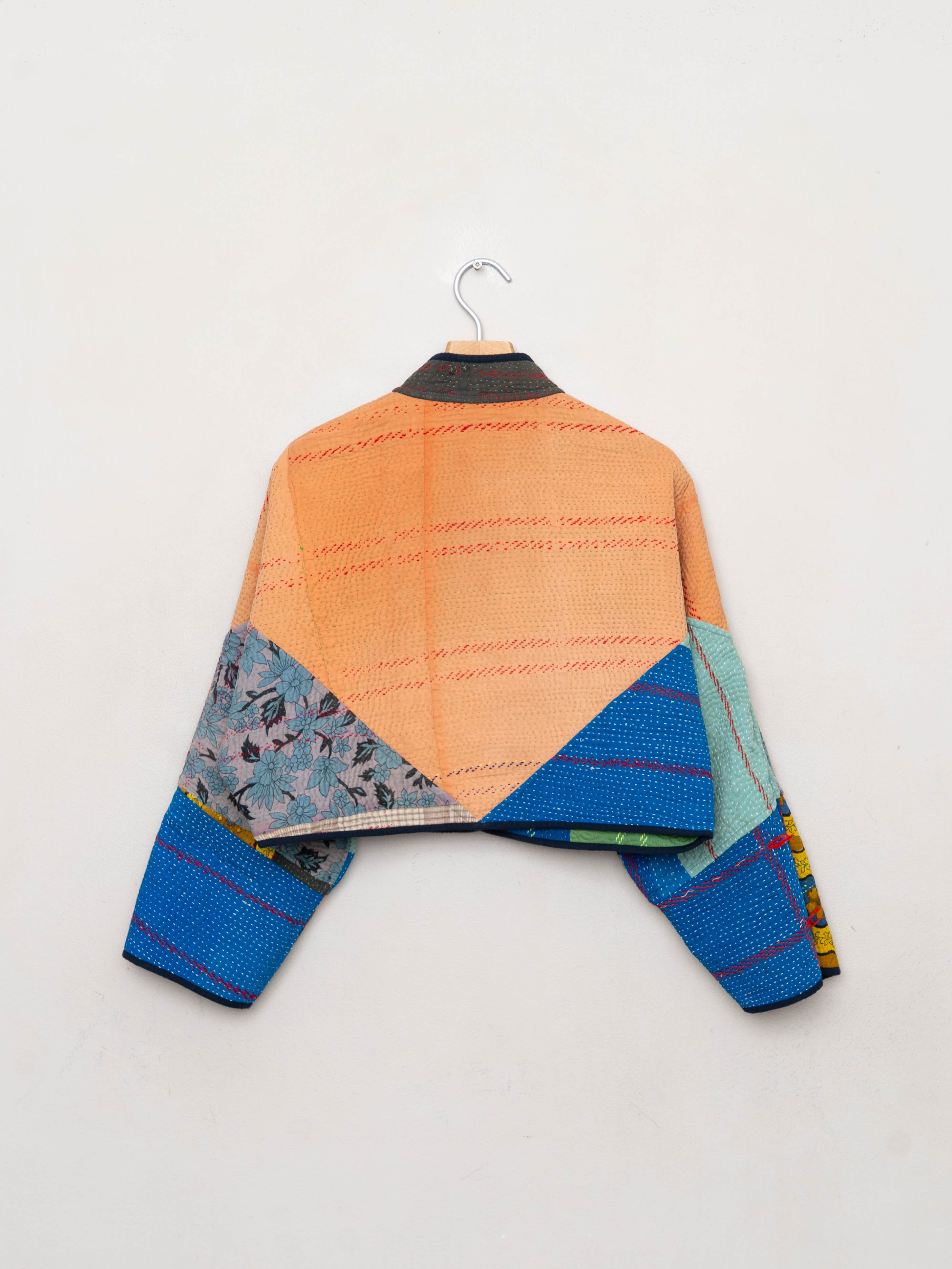 The Kaira Cropped Quilted Patchwork Kantha Jacket