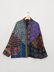 The Ladhiya Quilted Indigo Kantha Jacket