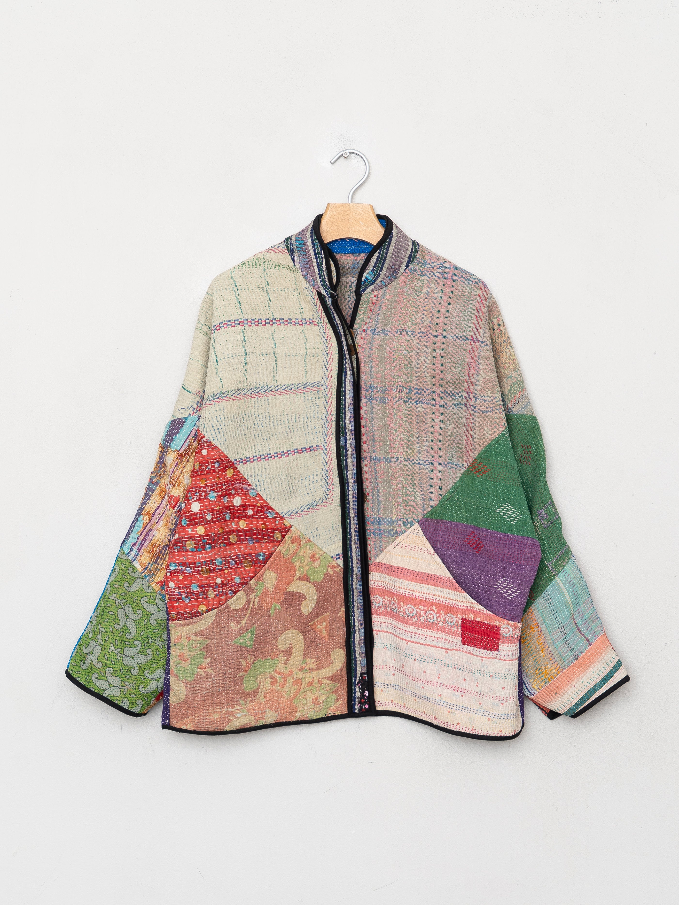 The Ladhiya Quilted Patchwork Kantha Jacket