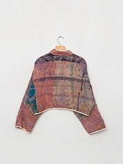 The Kaira Cropped Suzani Quilted Kantha Jacket