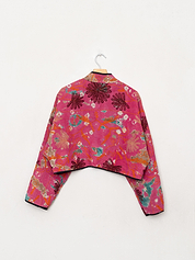 The Kaira Cropped Suzani Quilted Kantha Jacket