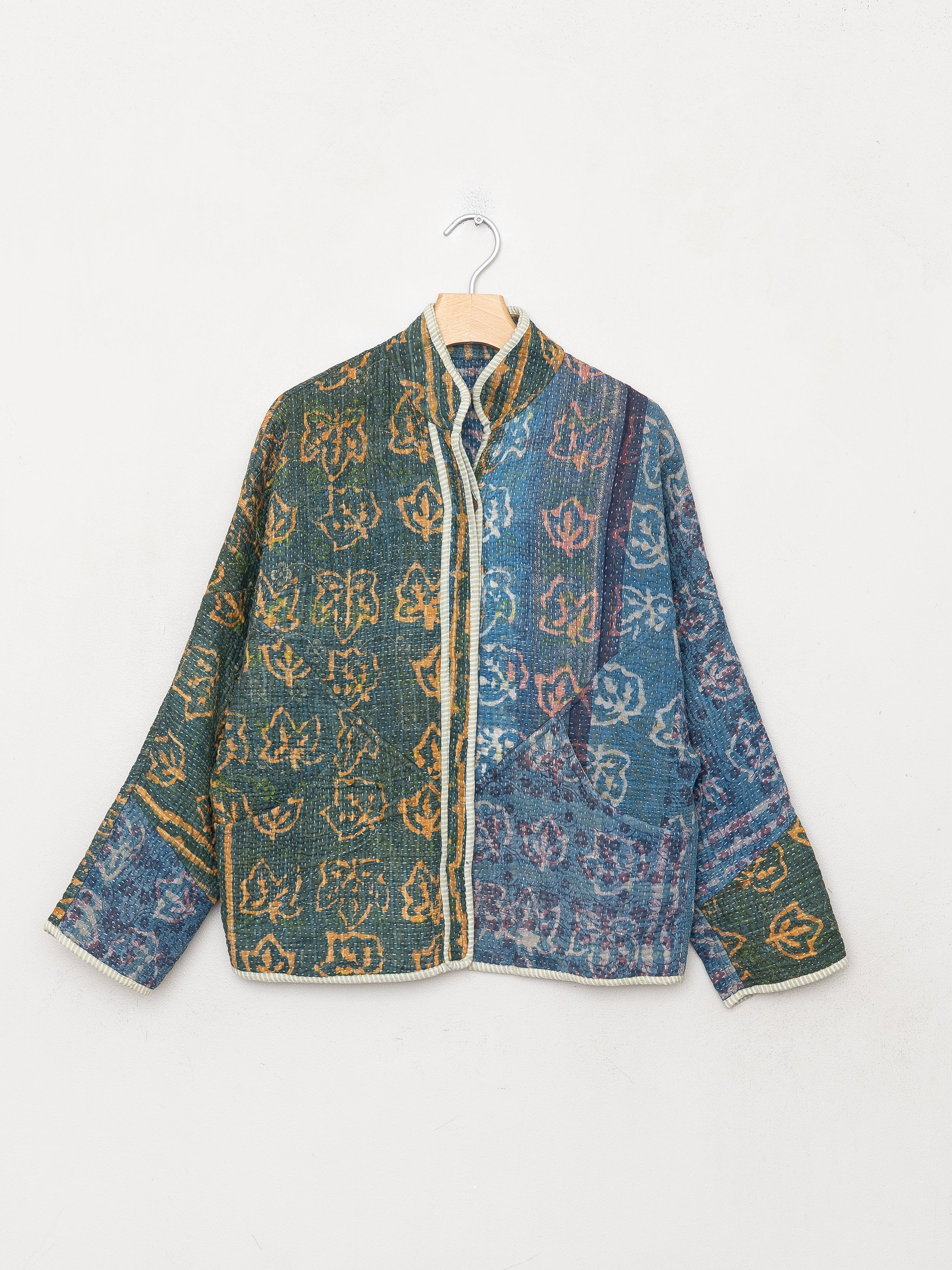The Ladhiya Petite Quilted Indigo Kantha Jacket